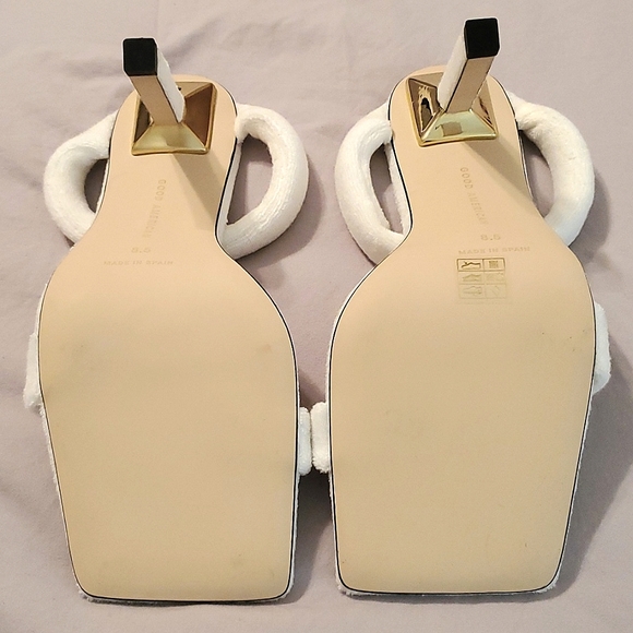 Good American White Terry Wrap Heel Mule Slip-On Sandals Size 8.5 - Picture 5 of 10